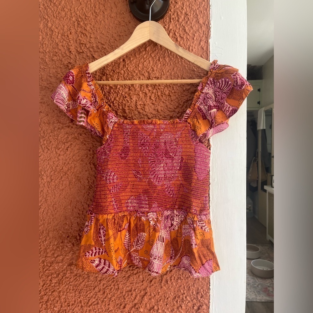 House of Harlow 1960 Smocked Top